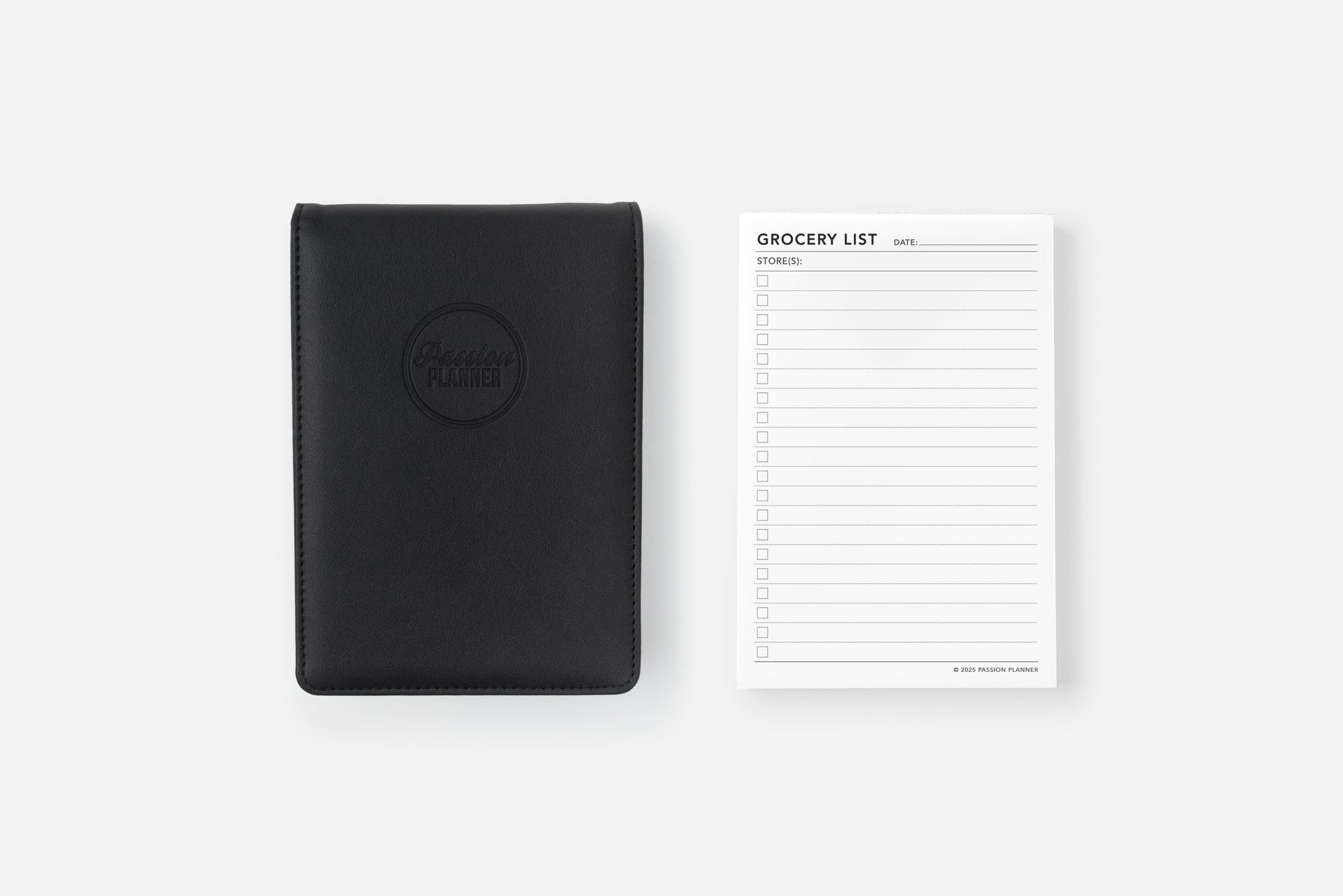 elite black cover and grocery list notepad set