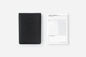elite black notepad cover and habit tracker insert set