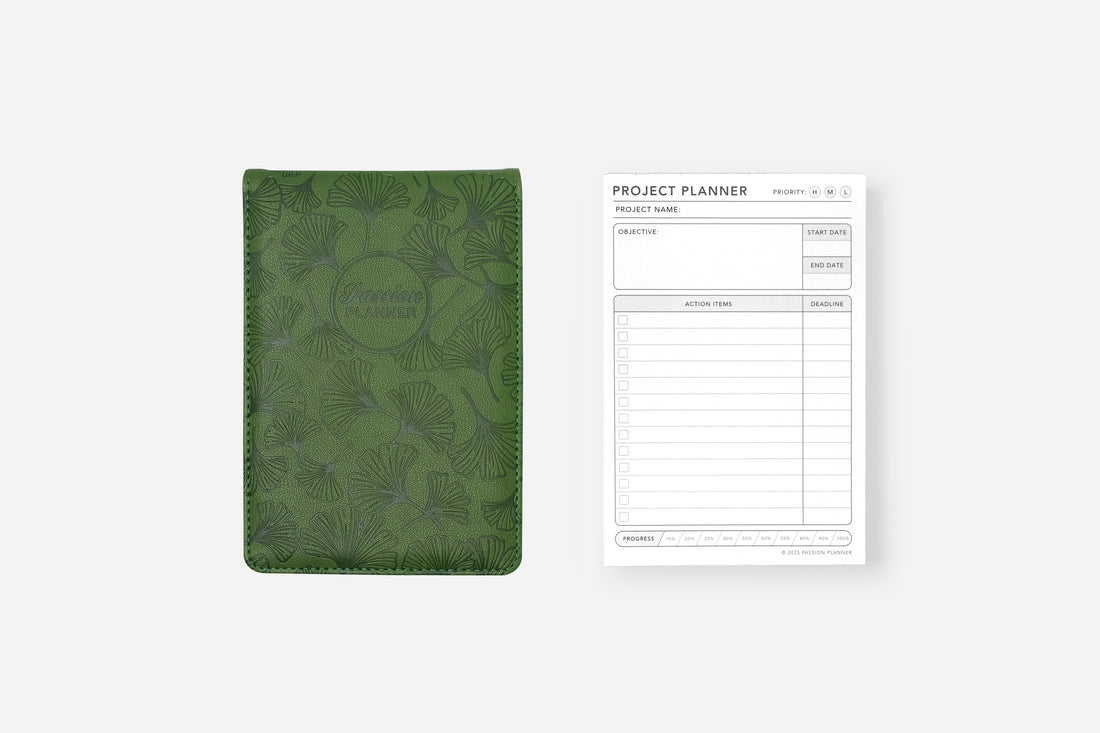ginko green project planner notepad