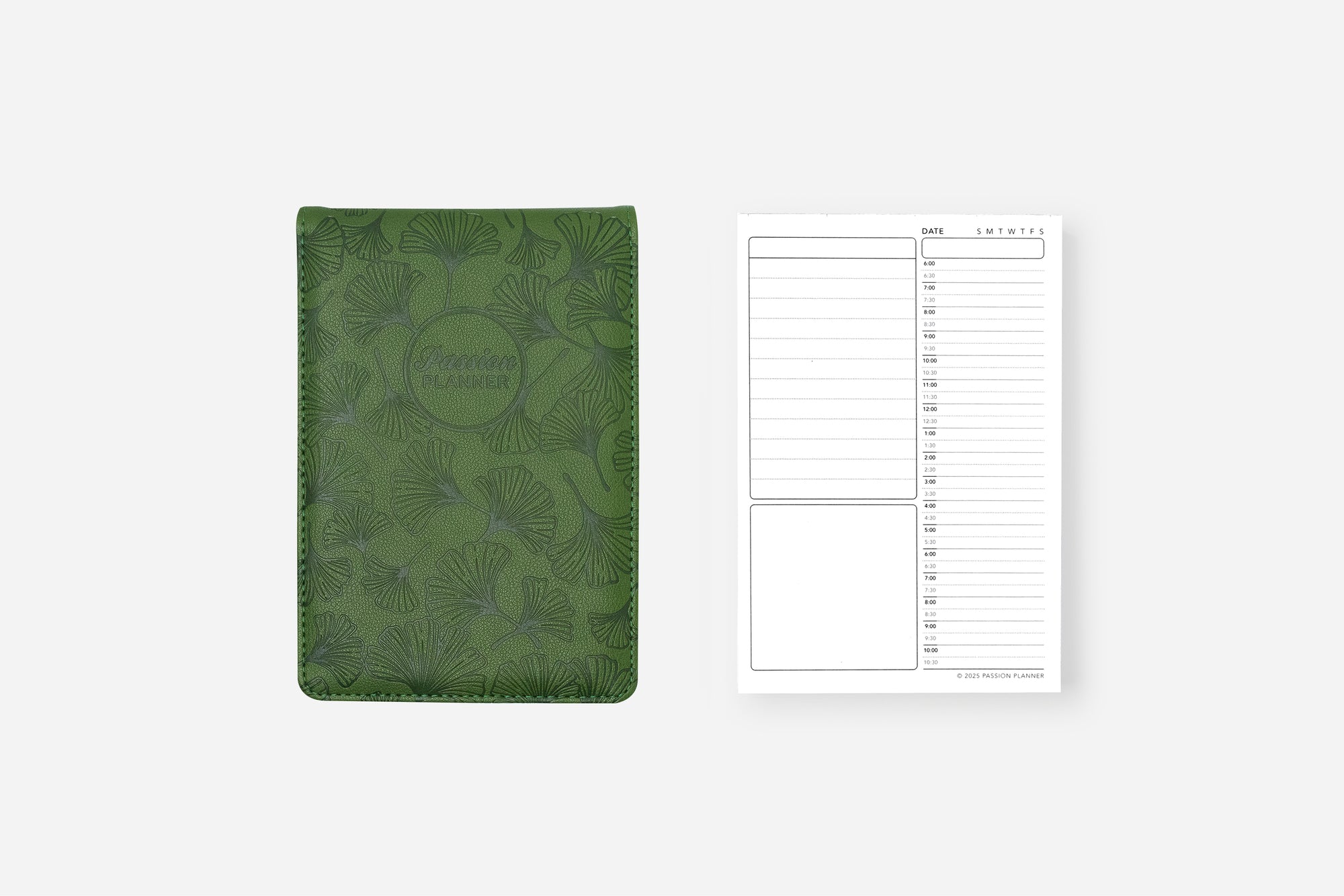 ginkgo green daily schedule notepad
