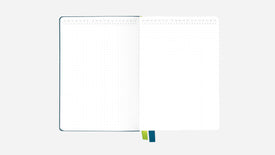 ocean teal bullet journal open