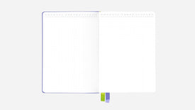 dreamy periwinkle bullet journal open