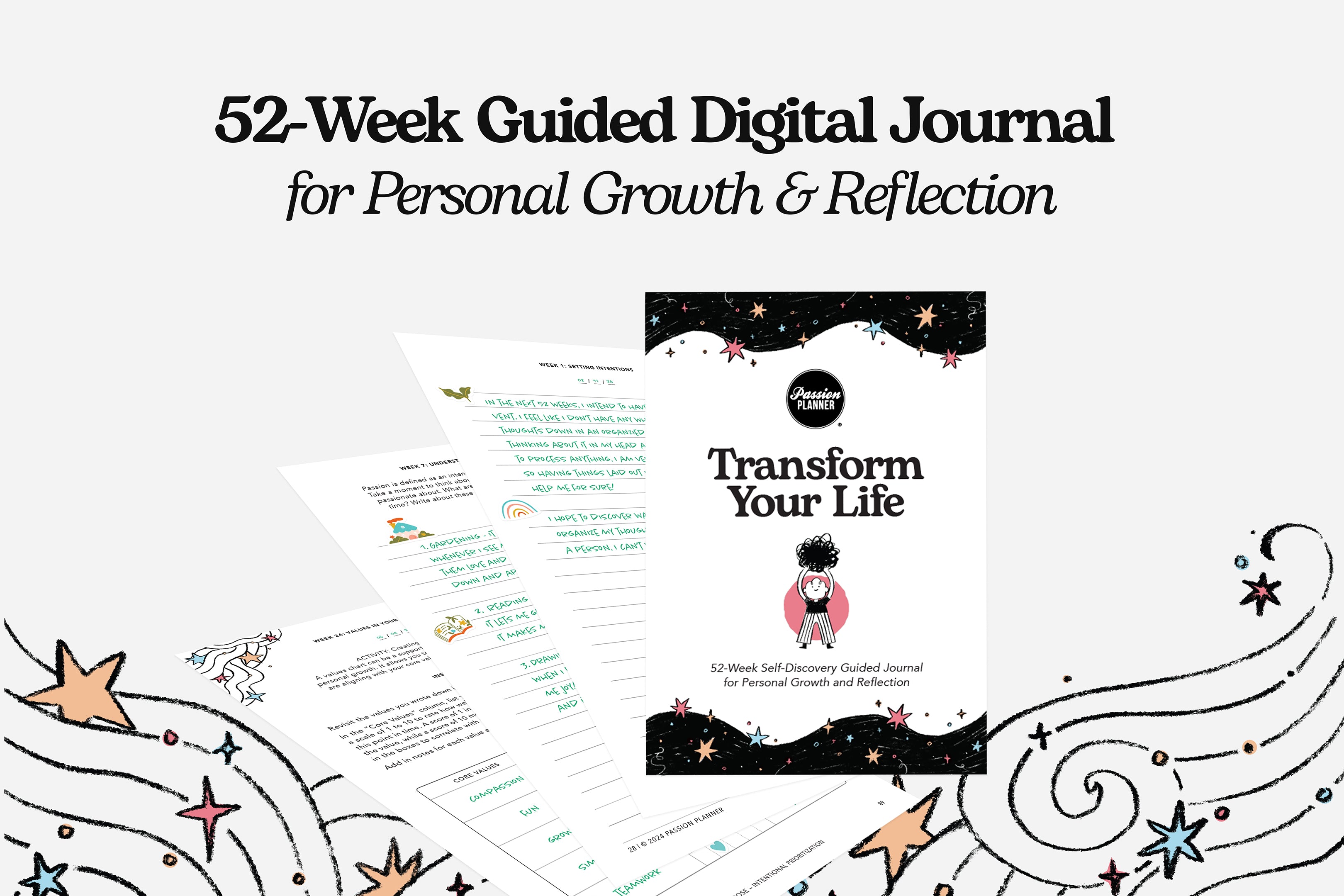guided digital journal for personal growth and reflection