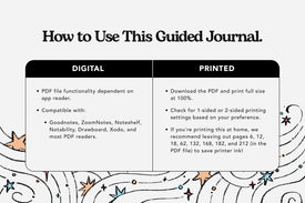 guided journal digital and printed instructions