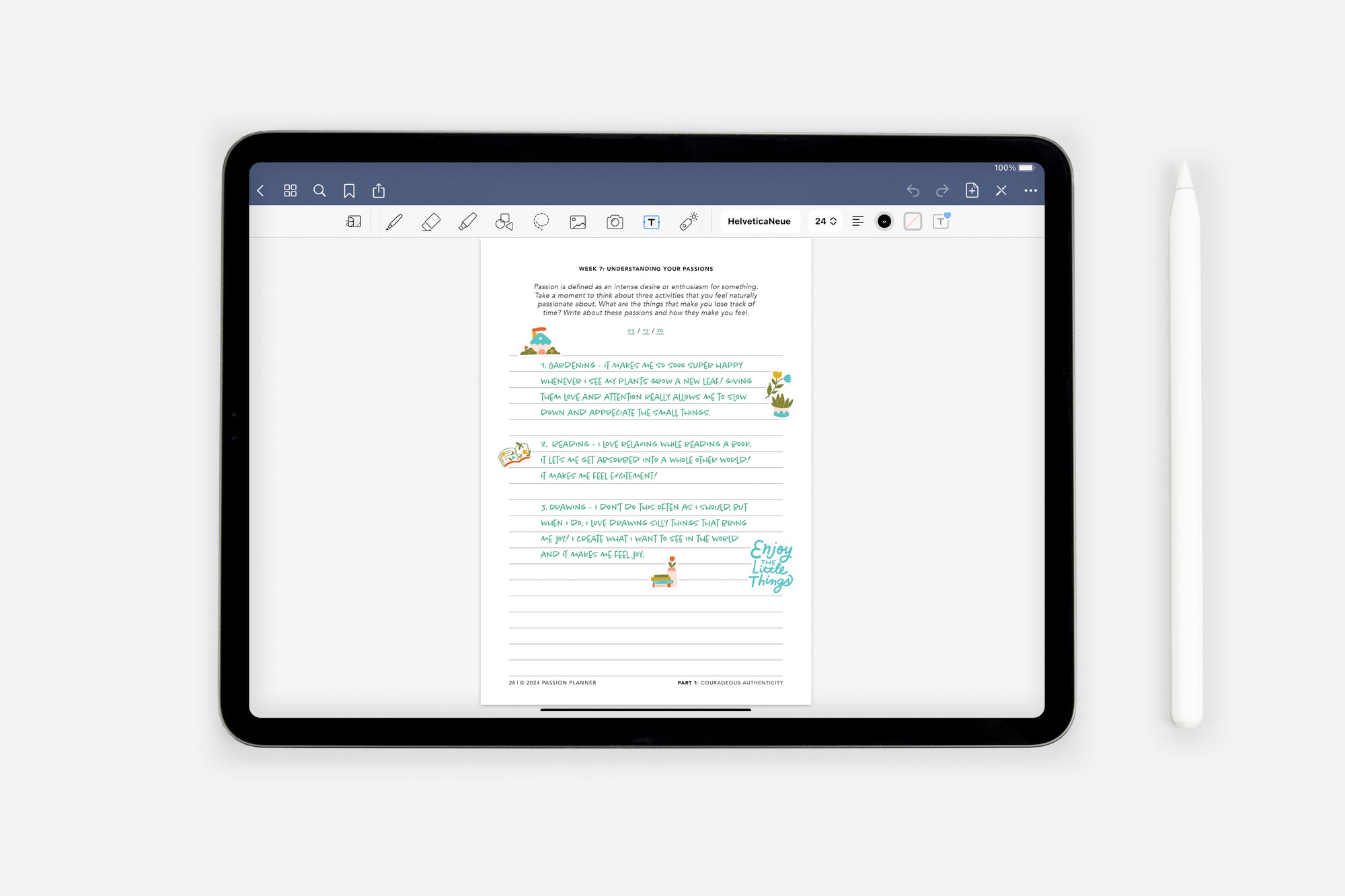 filled finding your passions page