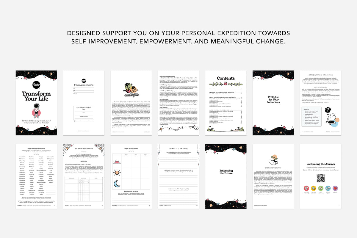 Personal Transformation Replection Journal Example Transform Your Life: 52-Week Guided Digital Journal for Personal Growt ...