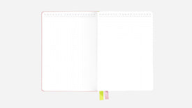 dreamy pink bullet journal open