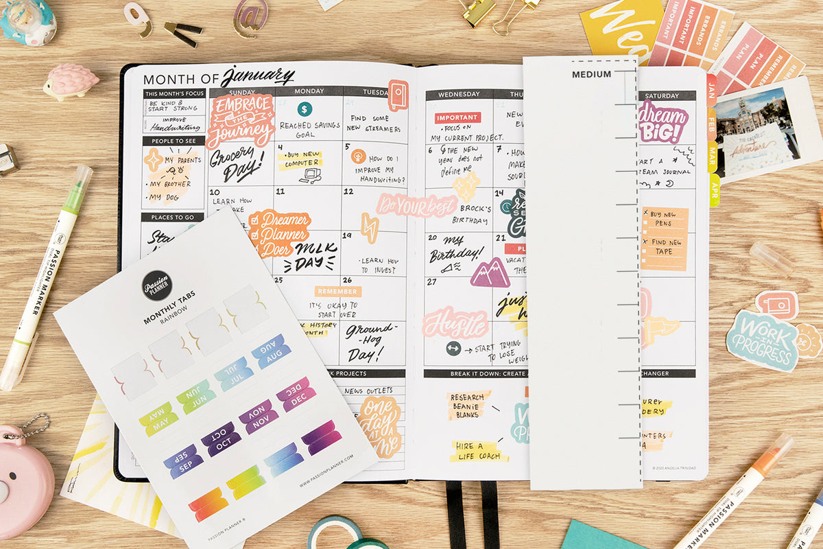 File Tab Monthly Monthly Tabs Guide | Free Printable | Passion Planner