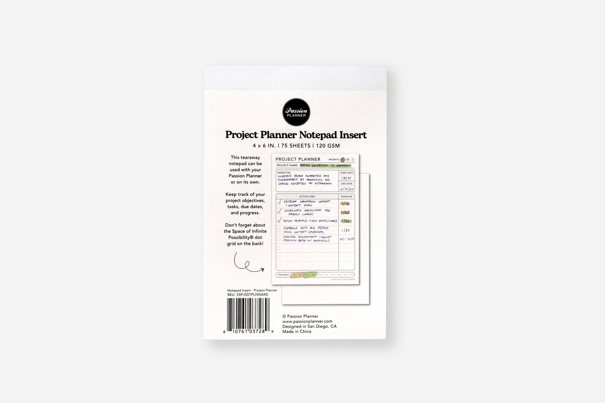 passion planner notepad insert