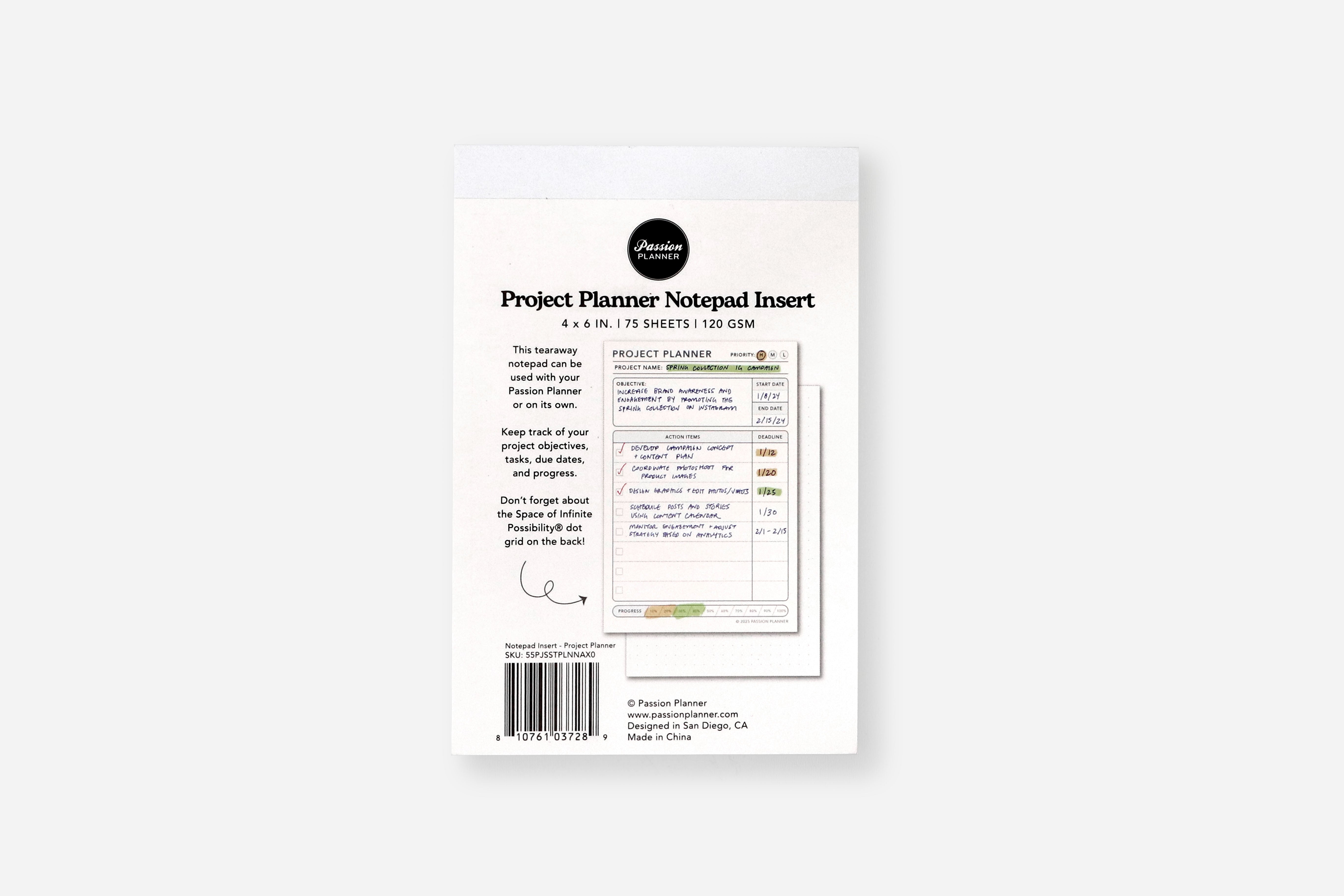 Notepad Insert | Project Planner | Passion Planner