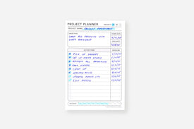 filled in project planner insert