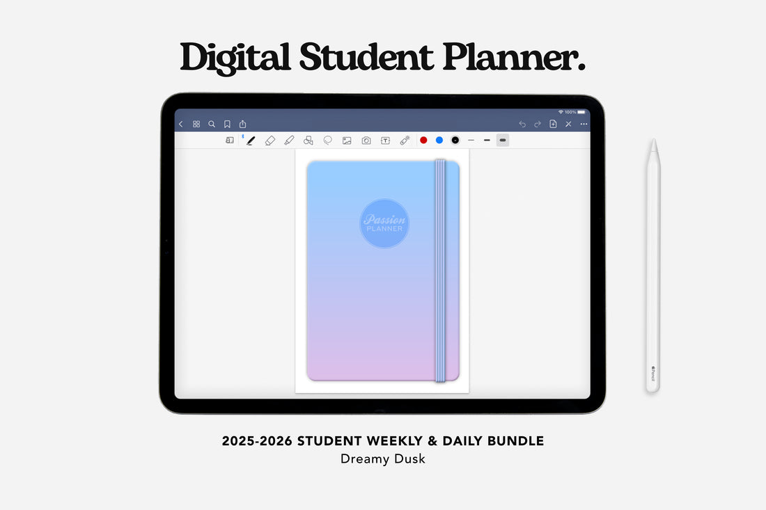 2025-2026 digital student planner dreamy dusk
