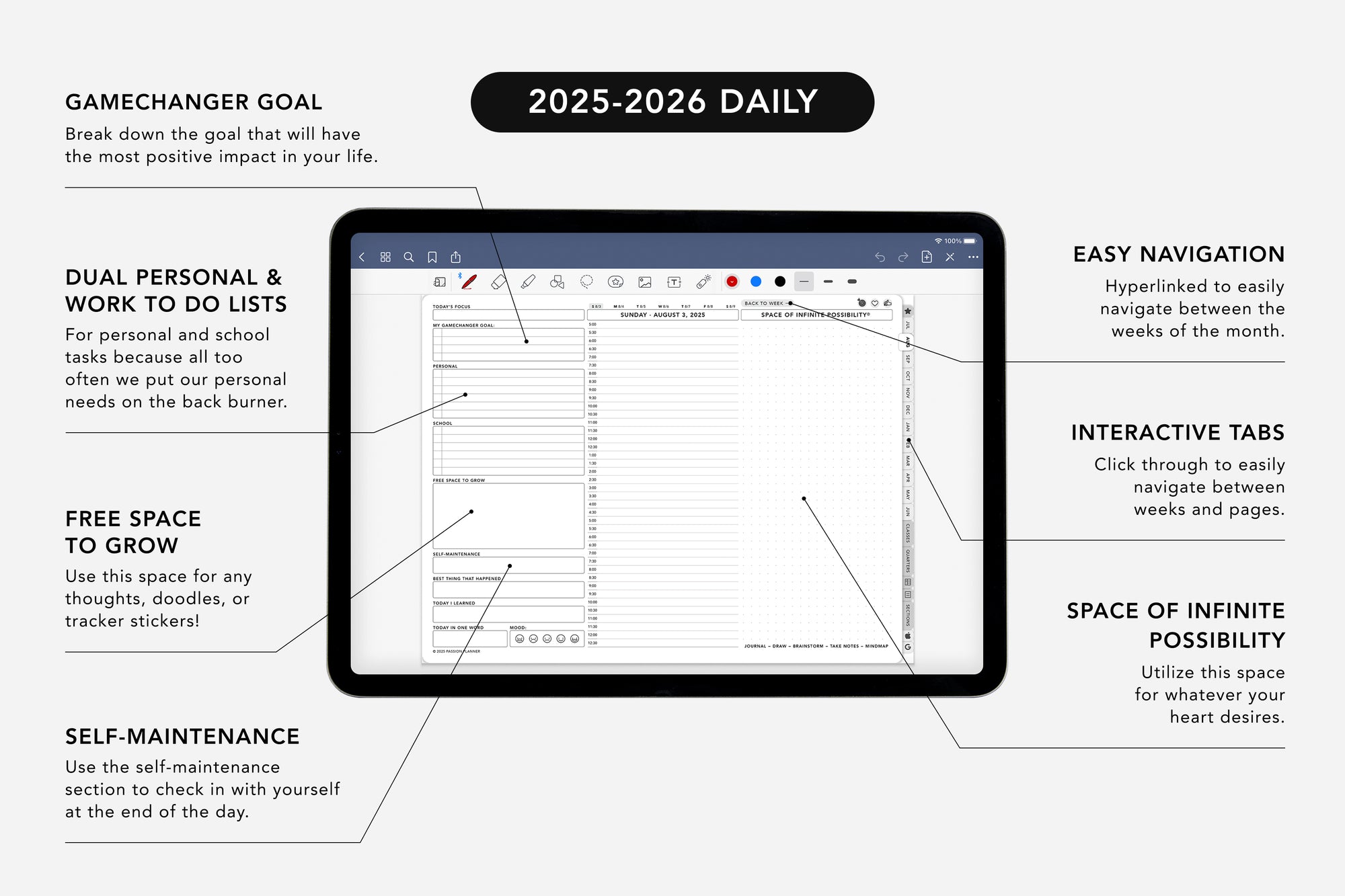 2025-2026 digital daily planner