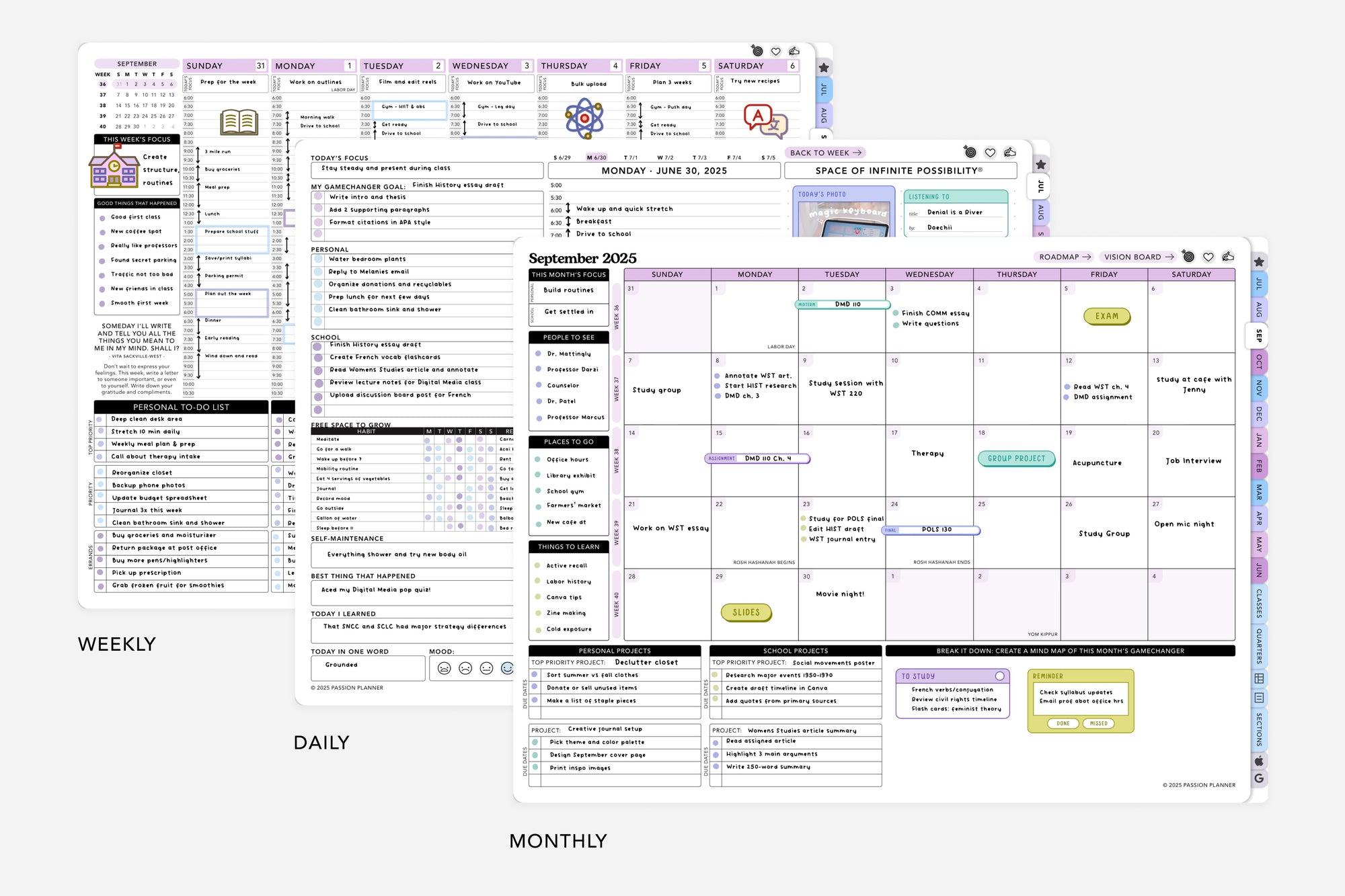 2025-2026 digital student planner dreamy dusk