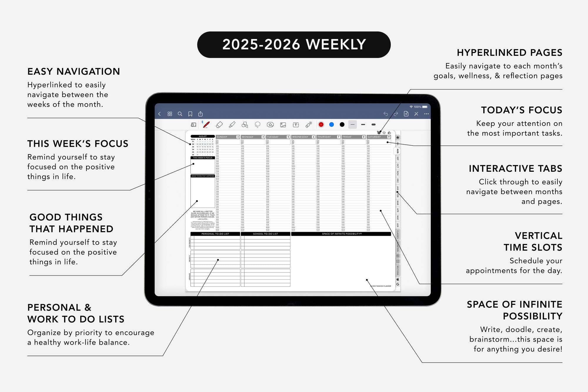 2025-2026 digital weekly planner