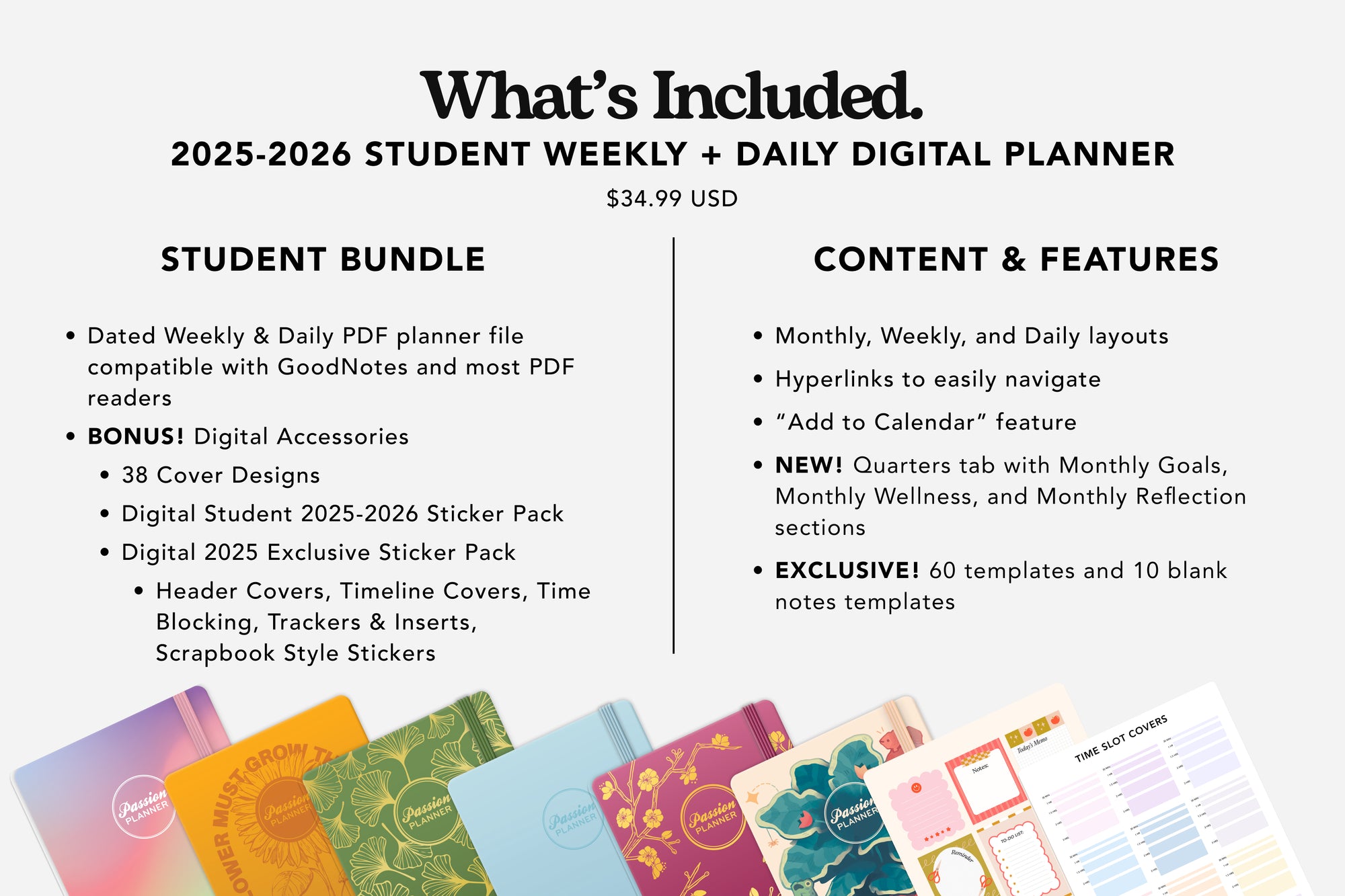 2025-2026 digital student planner what's included