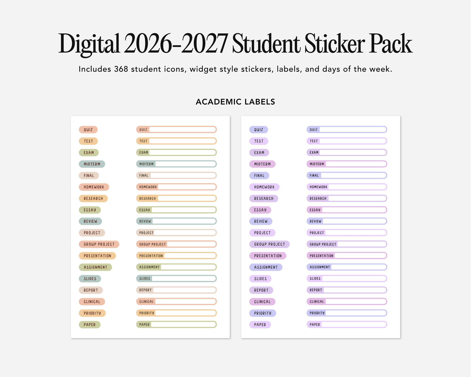 Digital Student 2026-2027 Sticker Pack