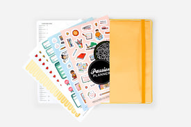 sunflower yellow 2025-2026 mid-year weekly planner back pocket