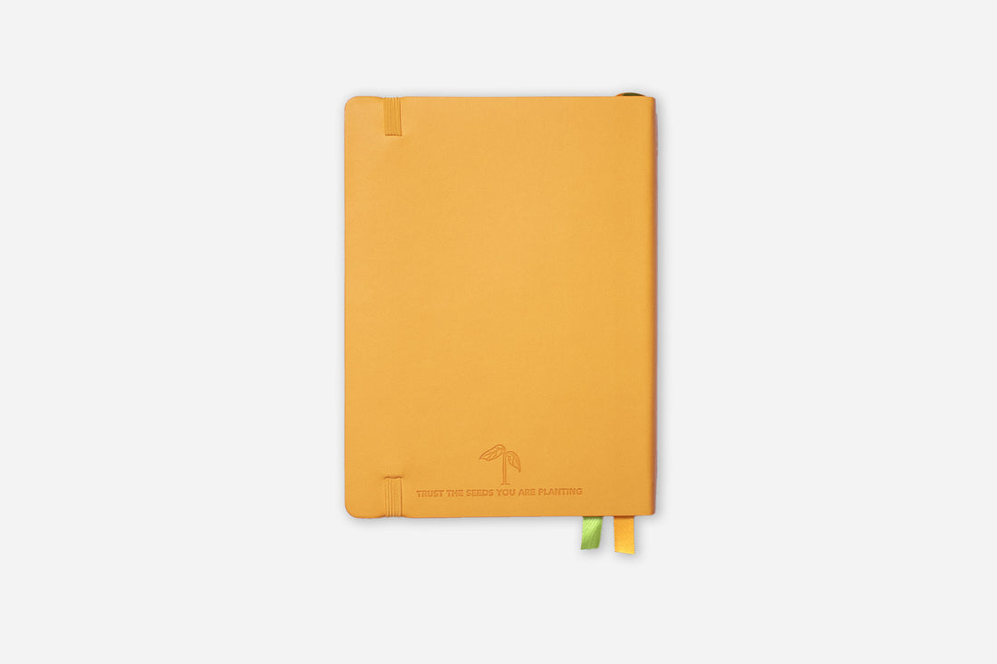 sunflower yellow 2025-2026 mid-year weekly planner back