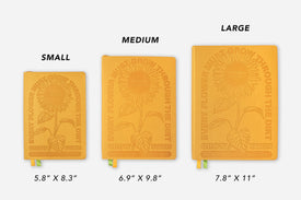 sunflower yellow 2025-2026 mid-year weekly planner size comparison