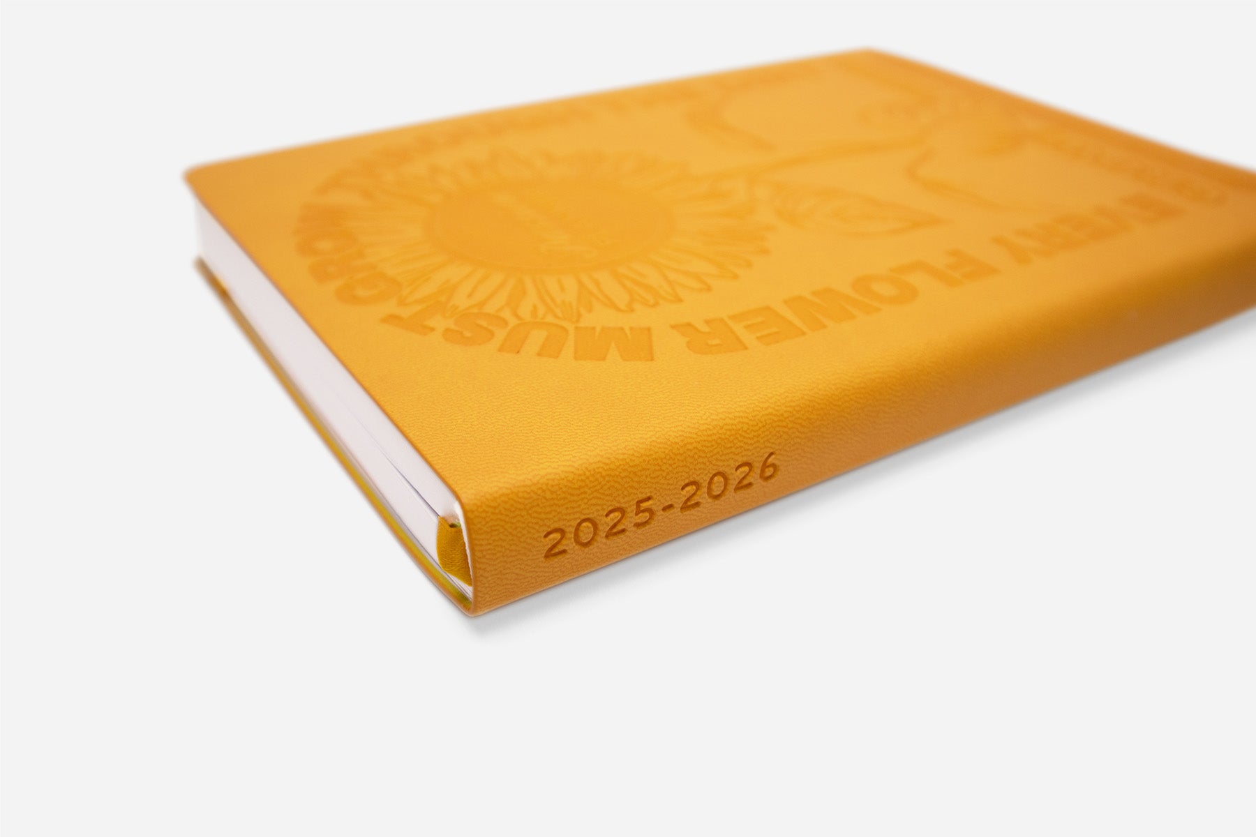 sunflower yellow 2025-2026 mid-year weekly planner spine