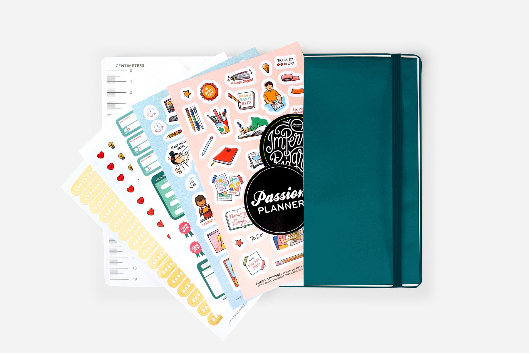 twilight teal 2025-2026 mid-year weekly planner back pocket