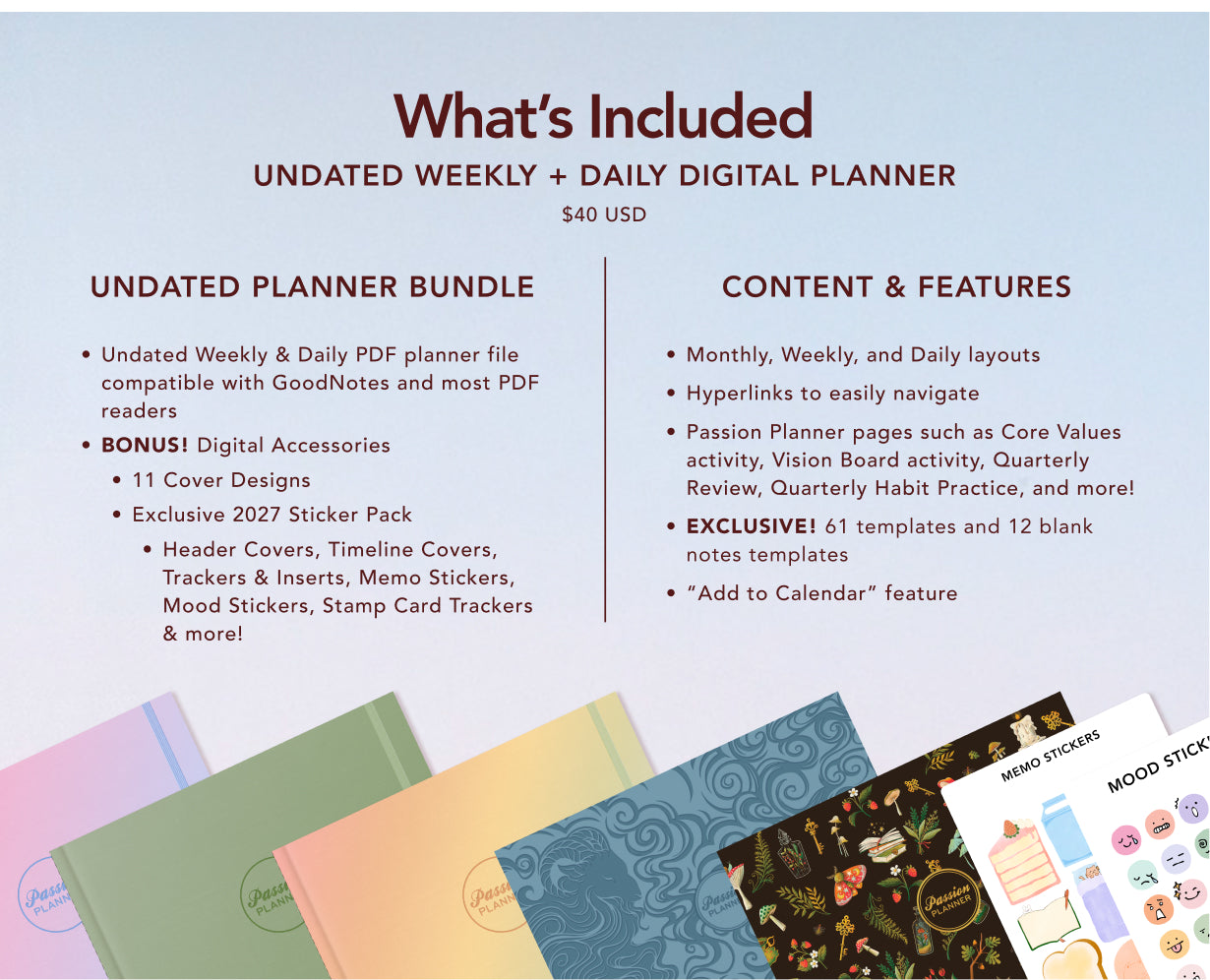 Digital Planner - Undated Weekly & Daily - Bundle