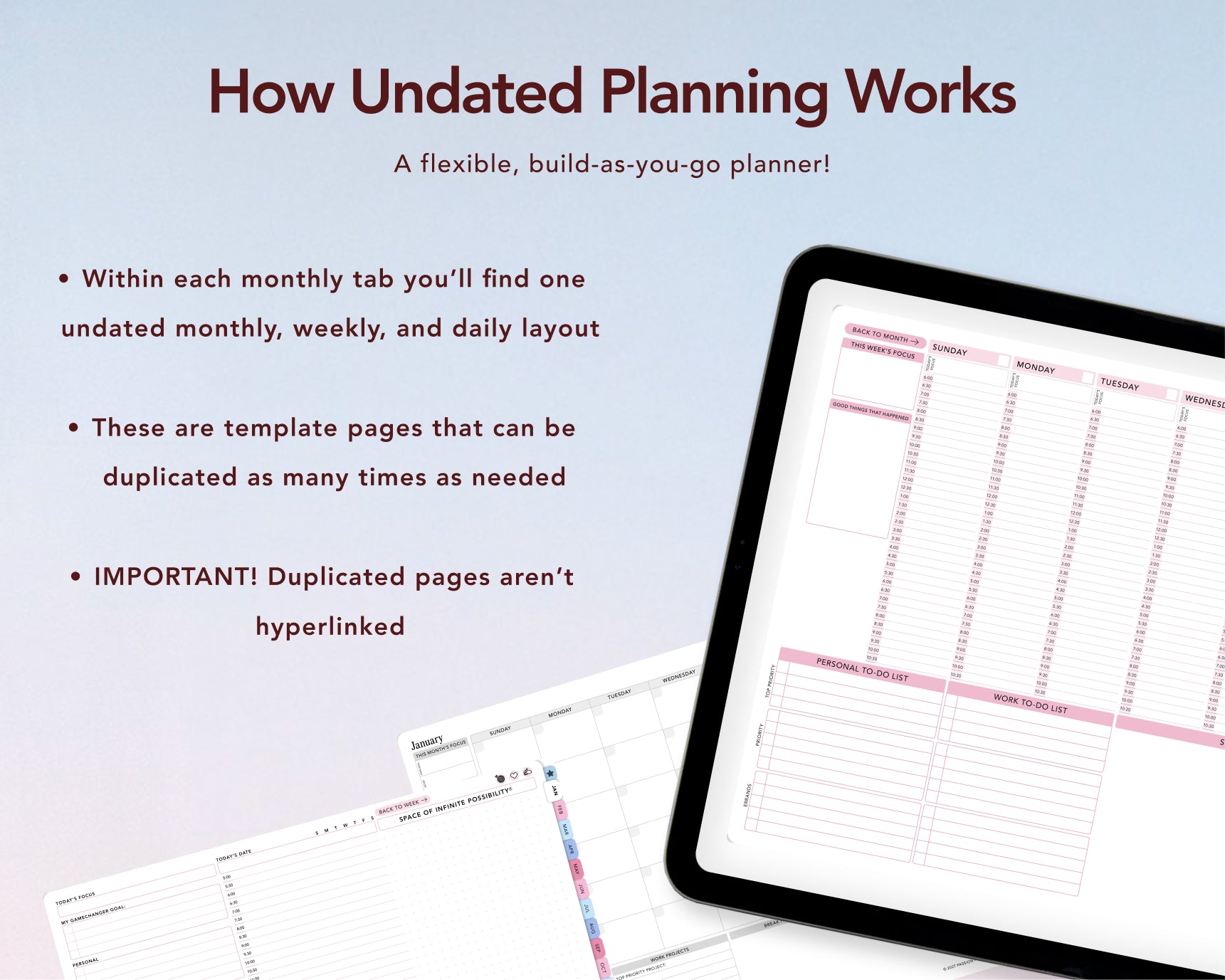 Digital Planner - Undated Weekly & Daily - Bundle