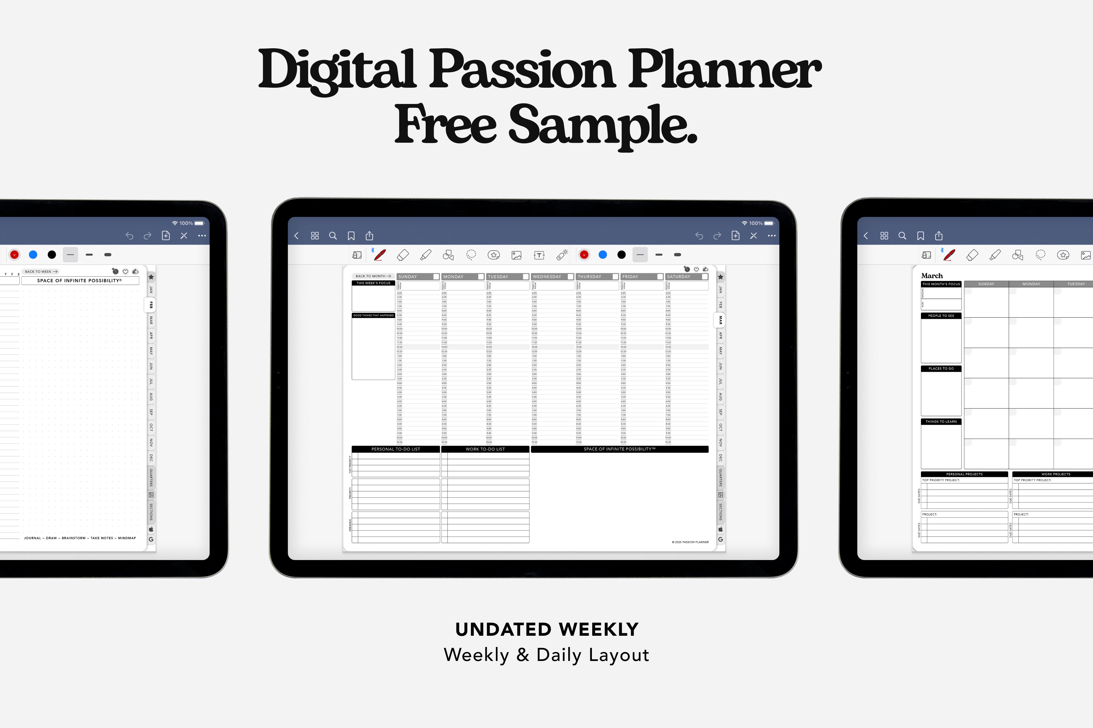 Planner Smple FREE Digital Planner Sample | Passion Planner