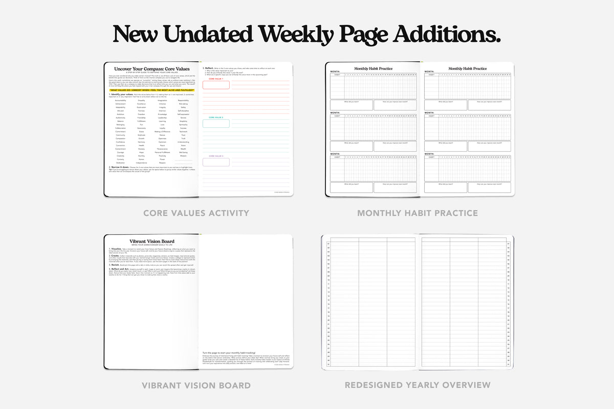 Undated Week Weekly Undated Planner | Midnight Meadow | Passion Planner