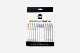 A box of 12 vintage passion highlighters on a white background