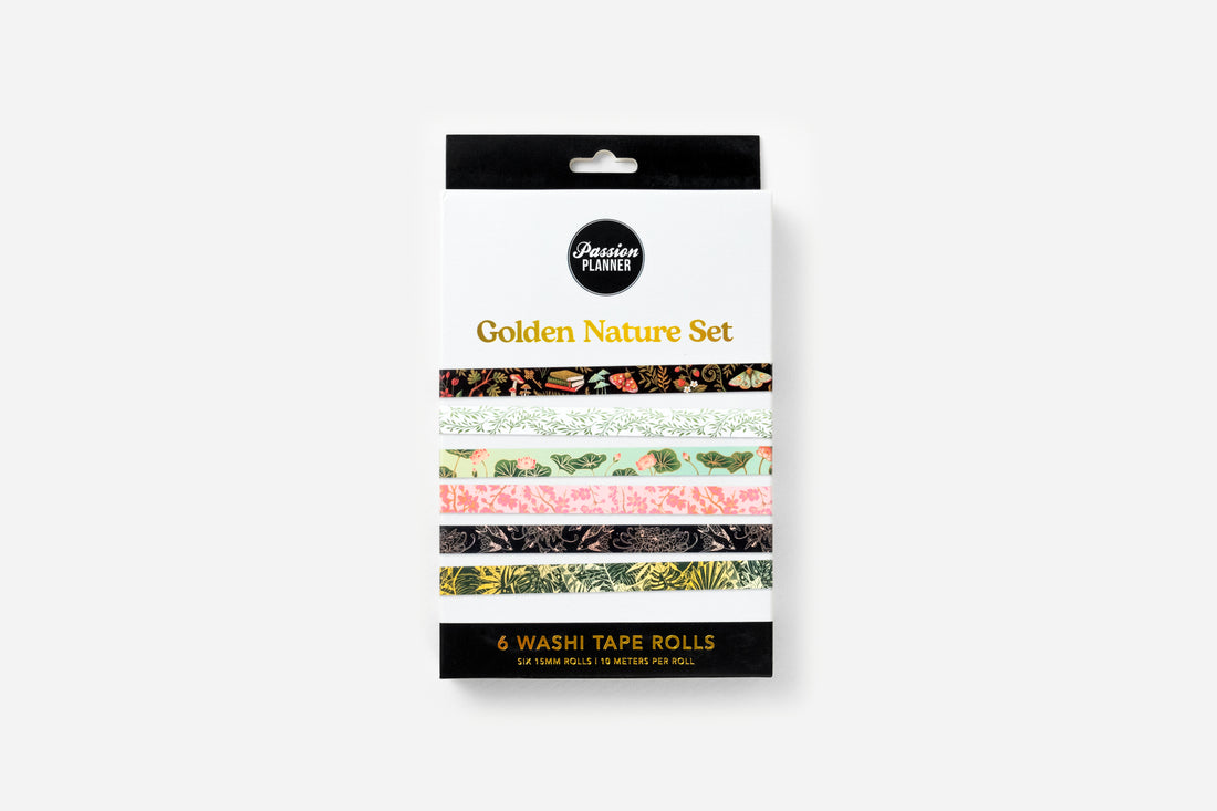 washi tape golden nature set