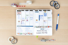 weekly planner layout with washi tape