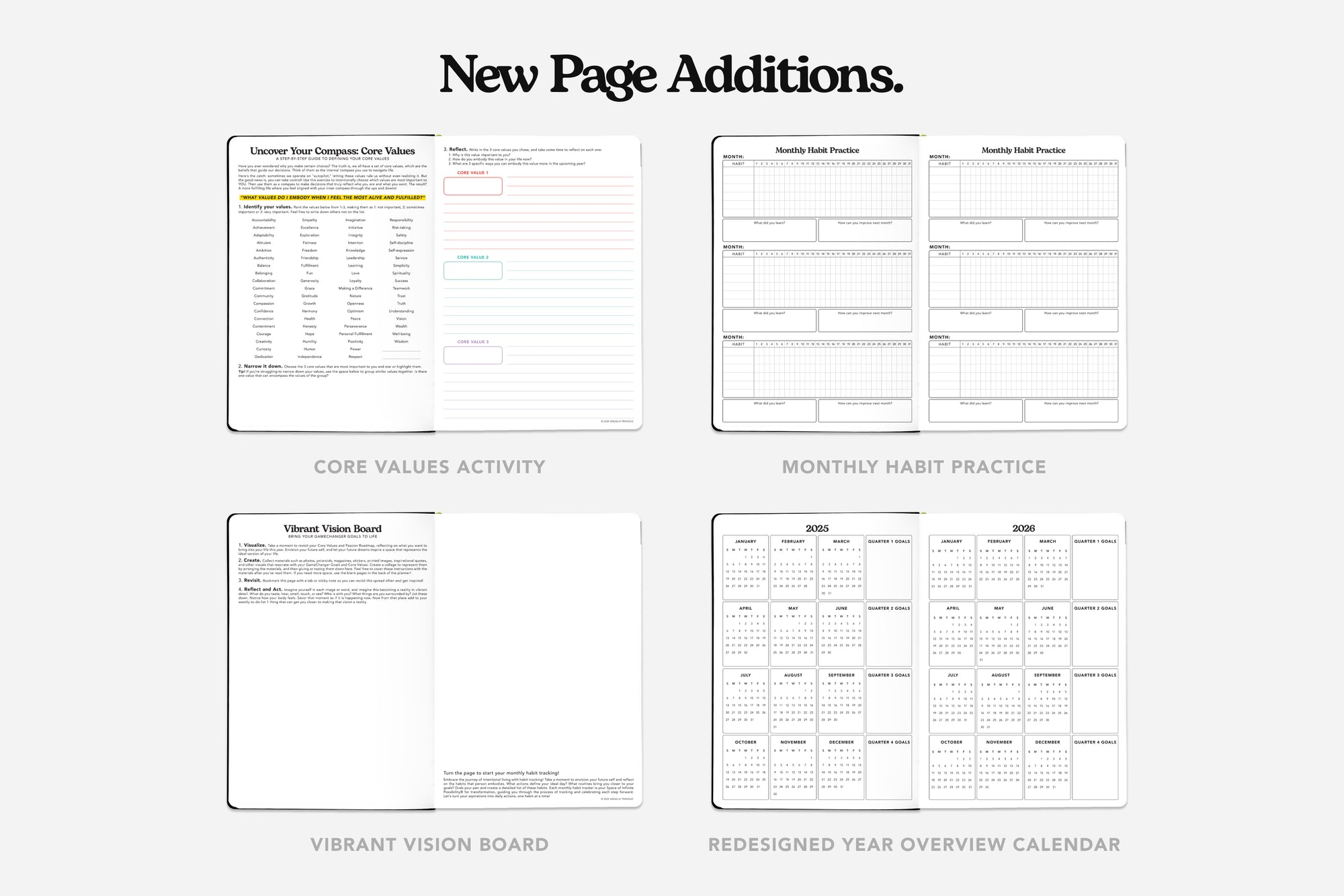 new planner page additions 