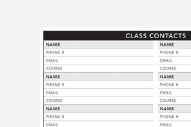Class Contacts - Passion Planner