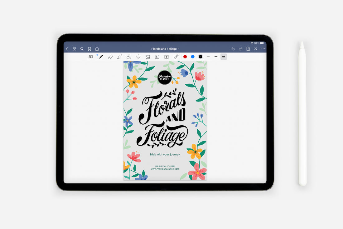 Digital Florals &amp; Foliage Sticker Book - Passion Planner