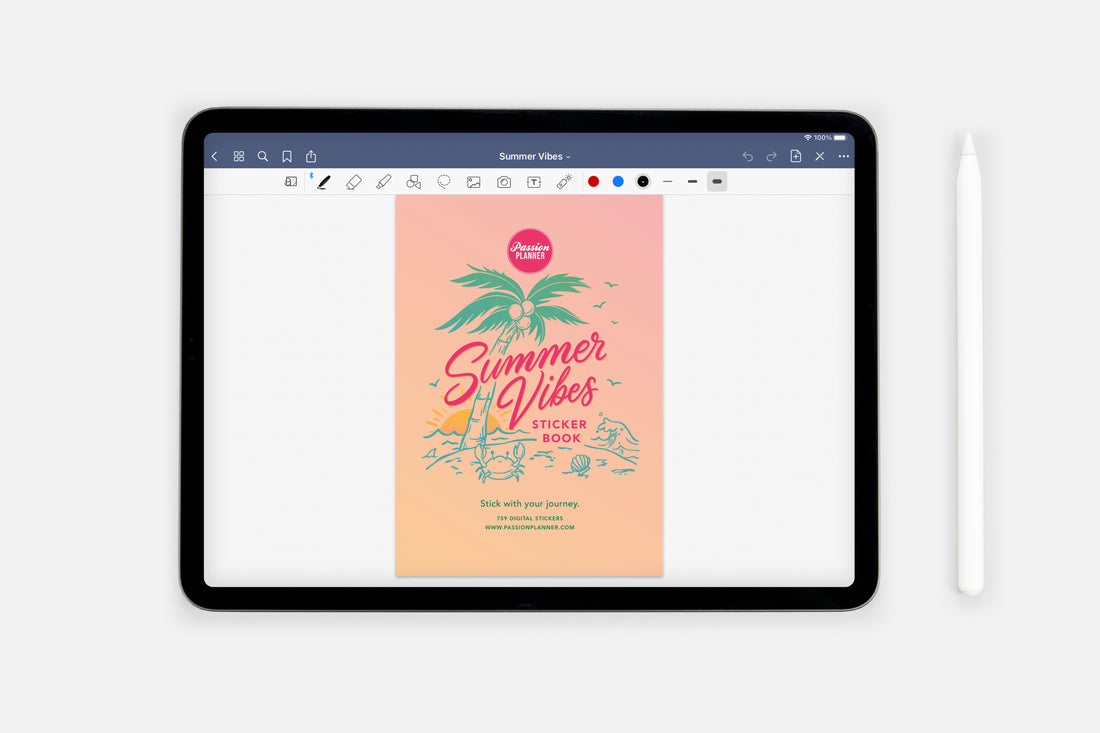 Digital Summer Vibes Sticker Book - Passion Planner