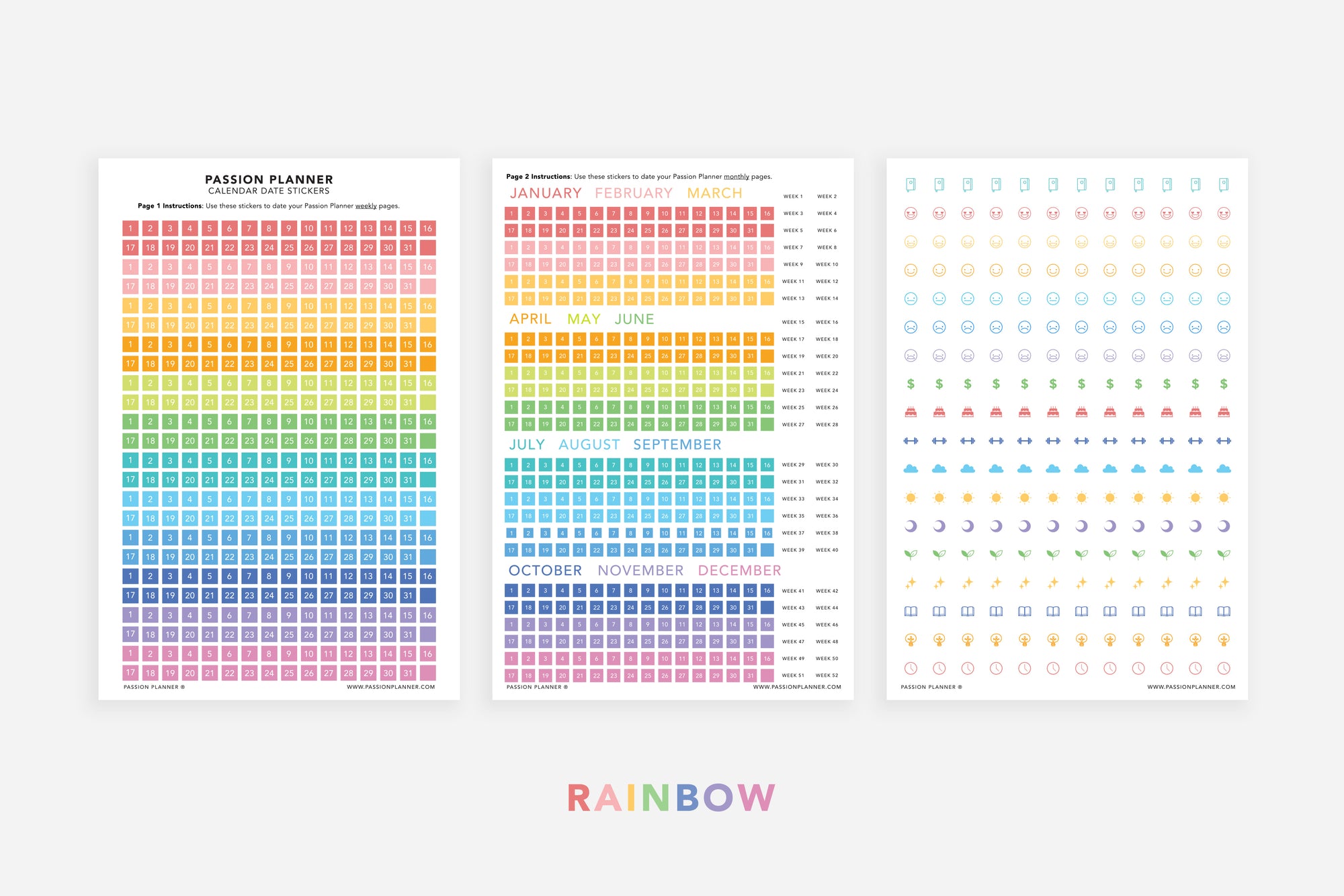 Calendar Date Stickers - Passion Planner