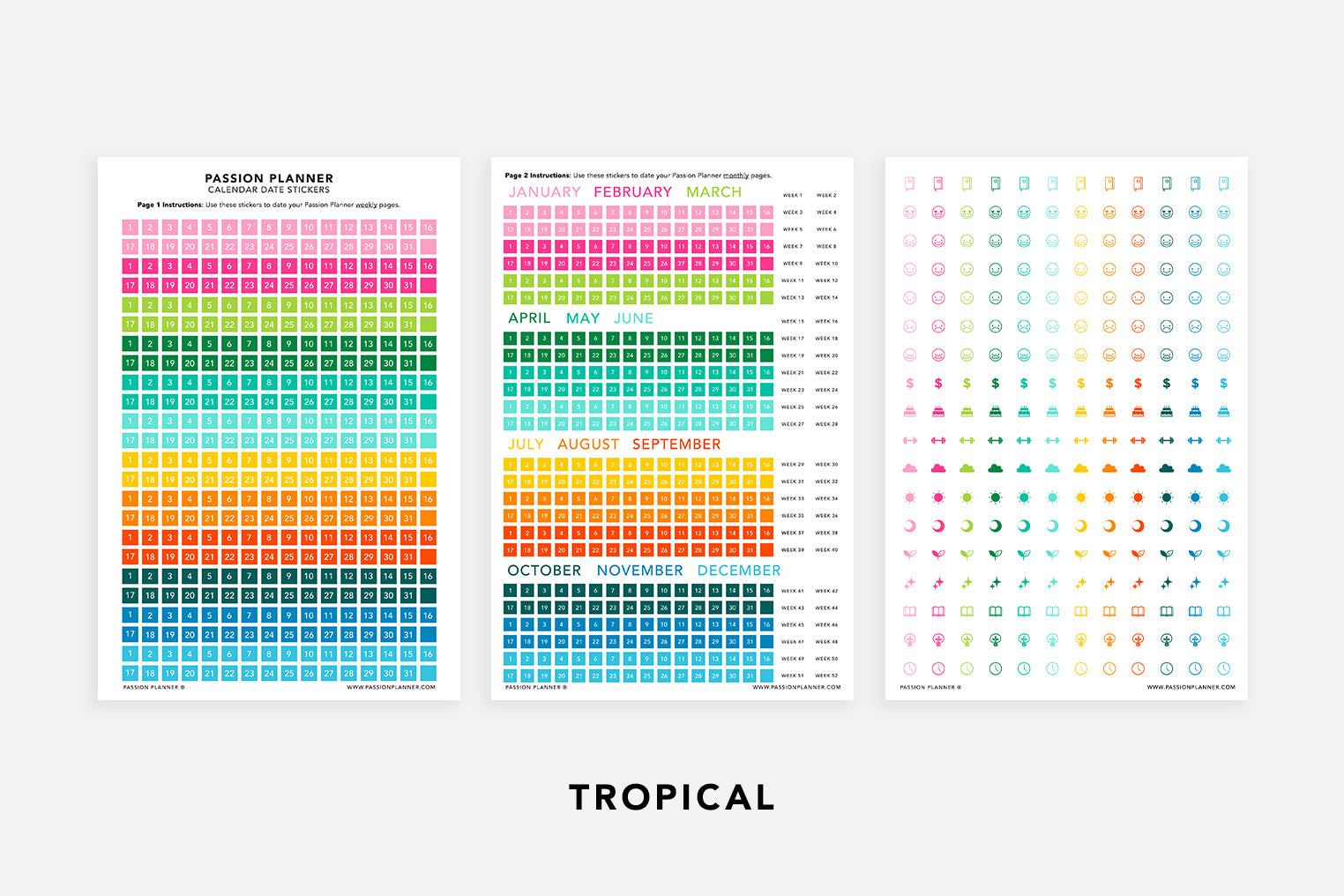 Calendar Date Stickers - Passion Planner