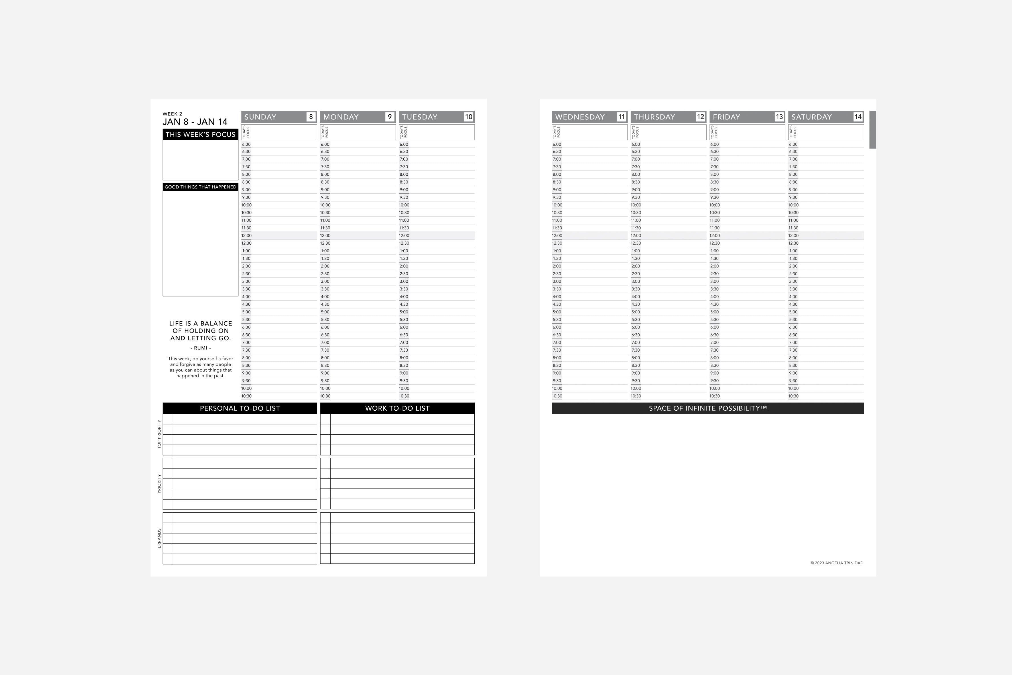 Weekly 2023 Planner Printable PDF