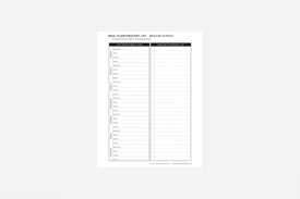 Meal Plan and Grocery List - Passion Planner