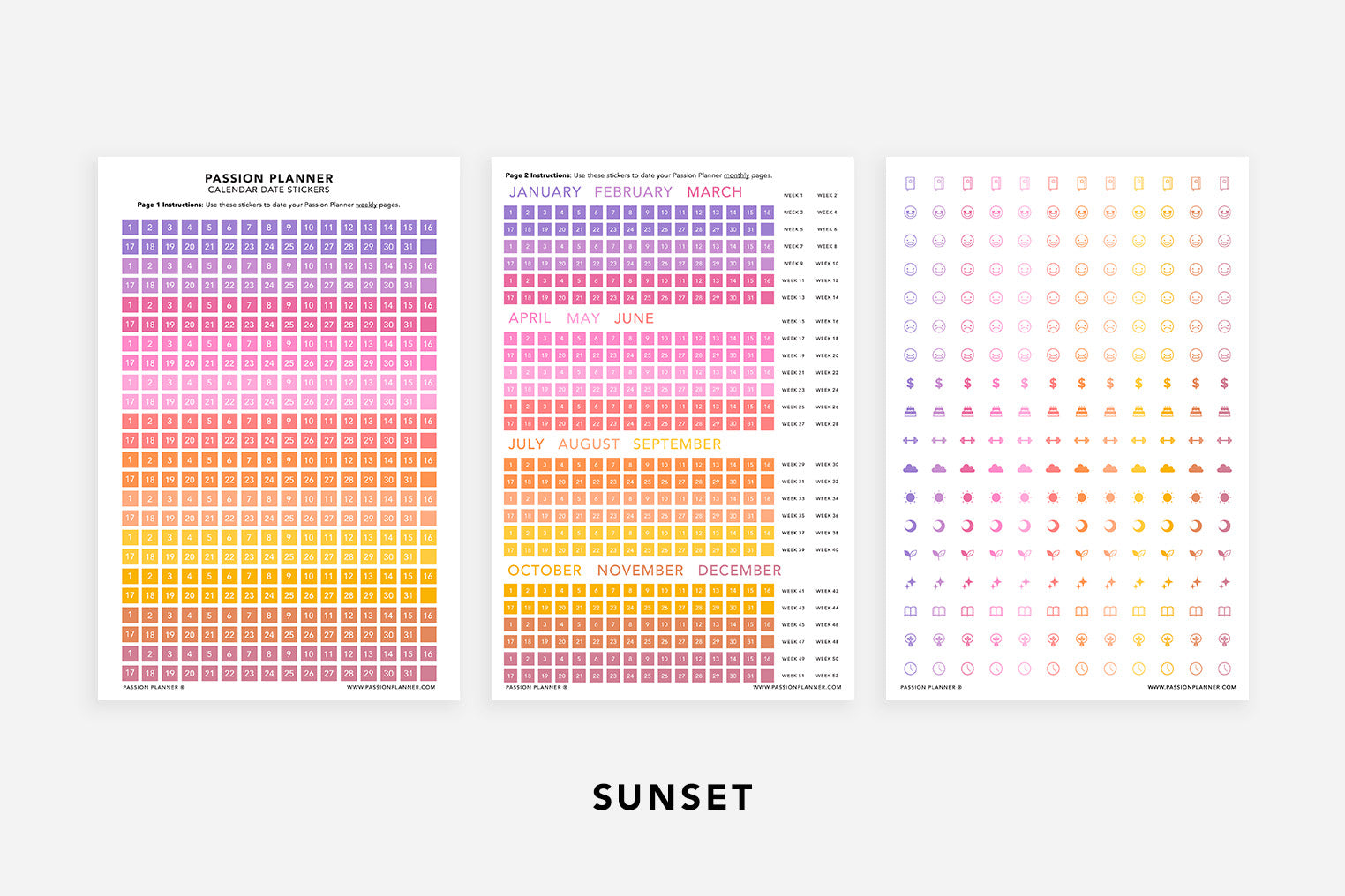 Calendar Date Stickers - Passion Planner