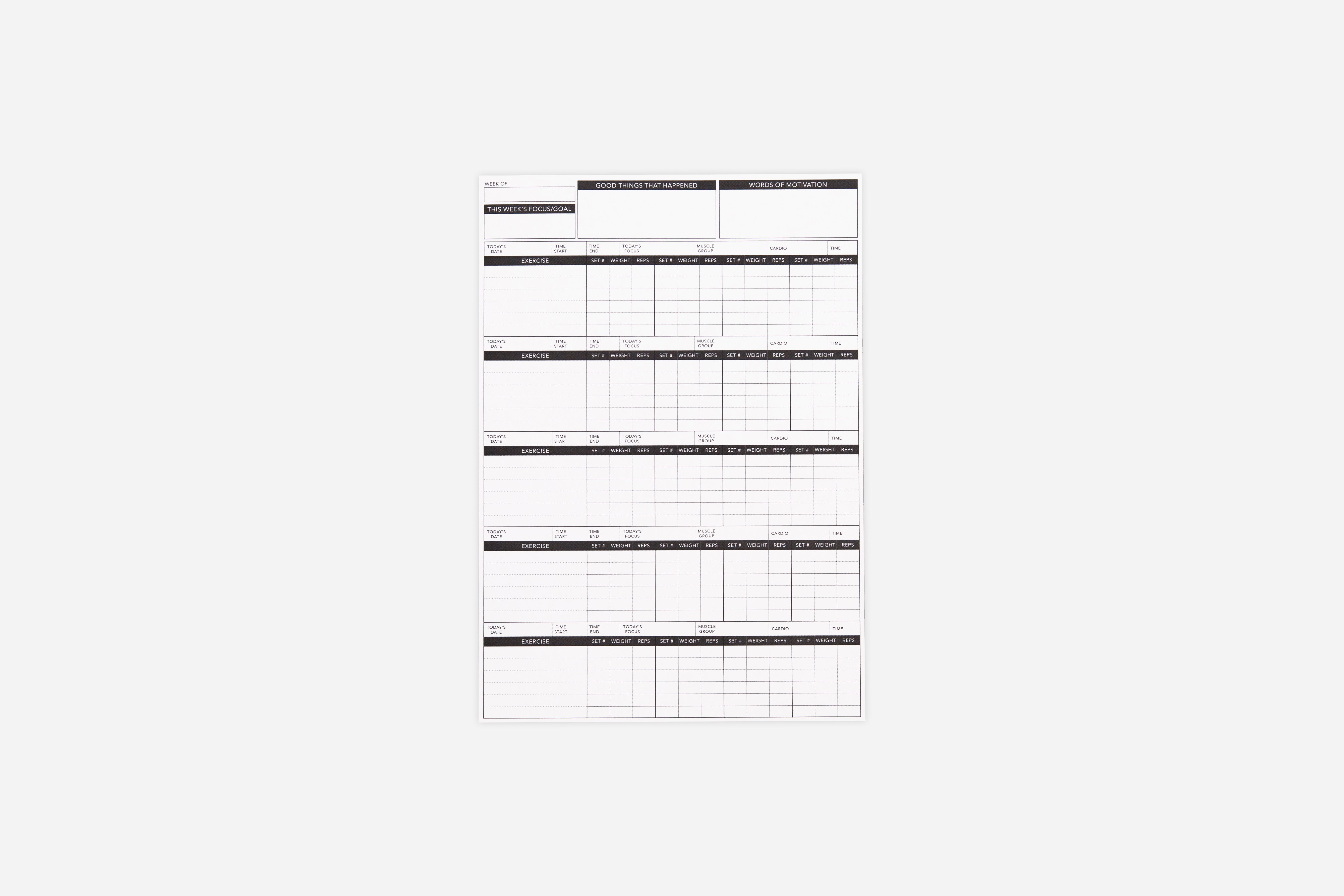 Workout Tracker - Passion Planner