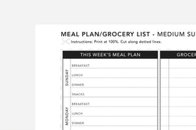 Meal Plan and Grocery List - Passion Planner