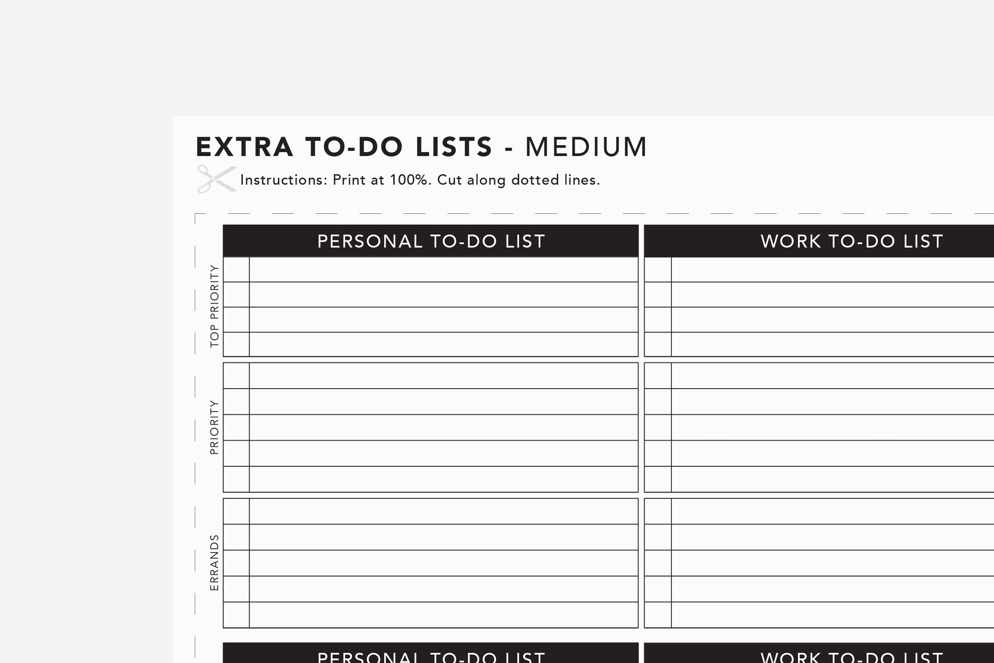 Extra To-Do List - Passion Planner