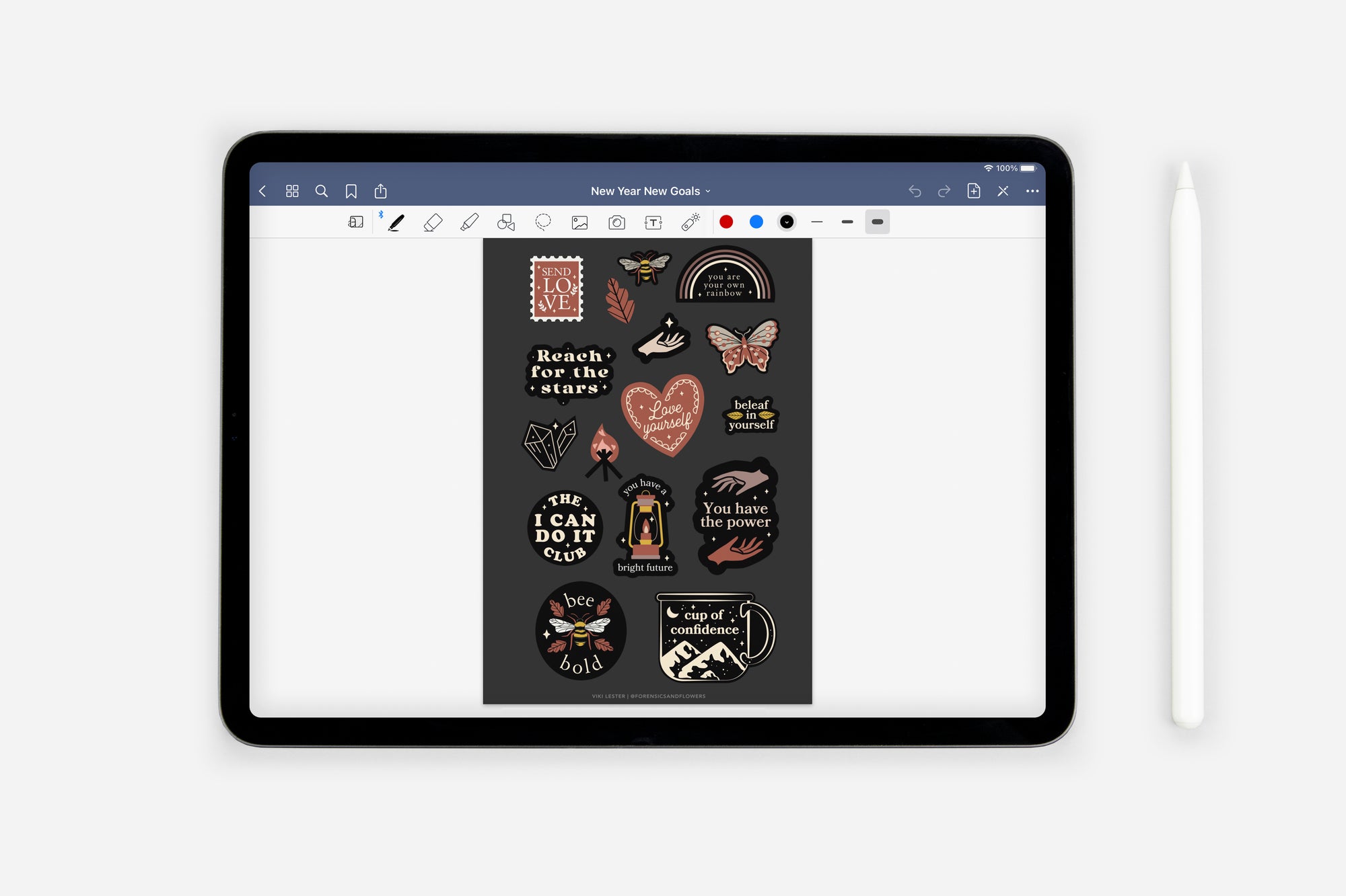 Digital New Year New Goals Sticker Book - Passion Planner