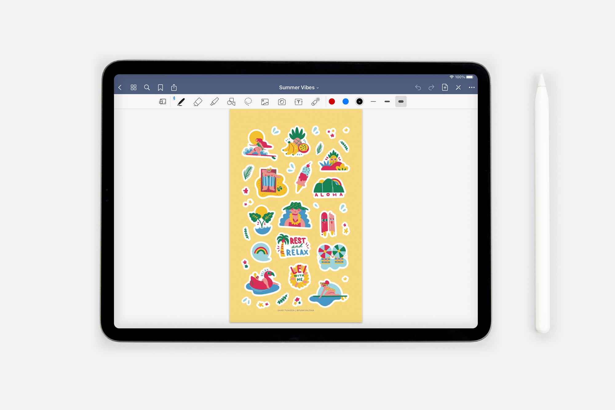 Digital Summer Vibes Sticker Book - Passion Planner