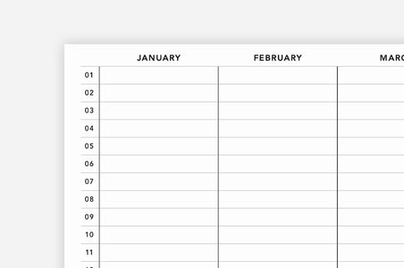 Yearly Overview PDF | Free Printable | Passion Planner