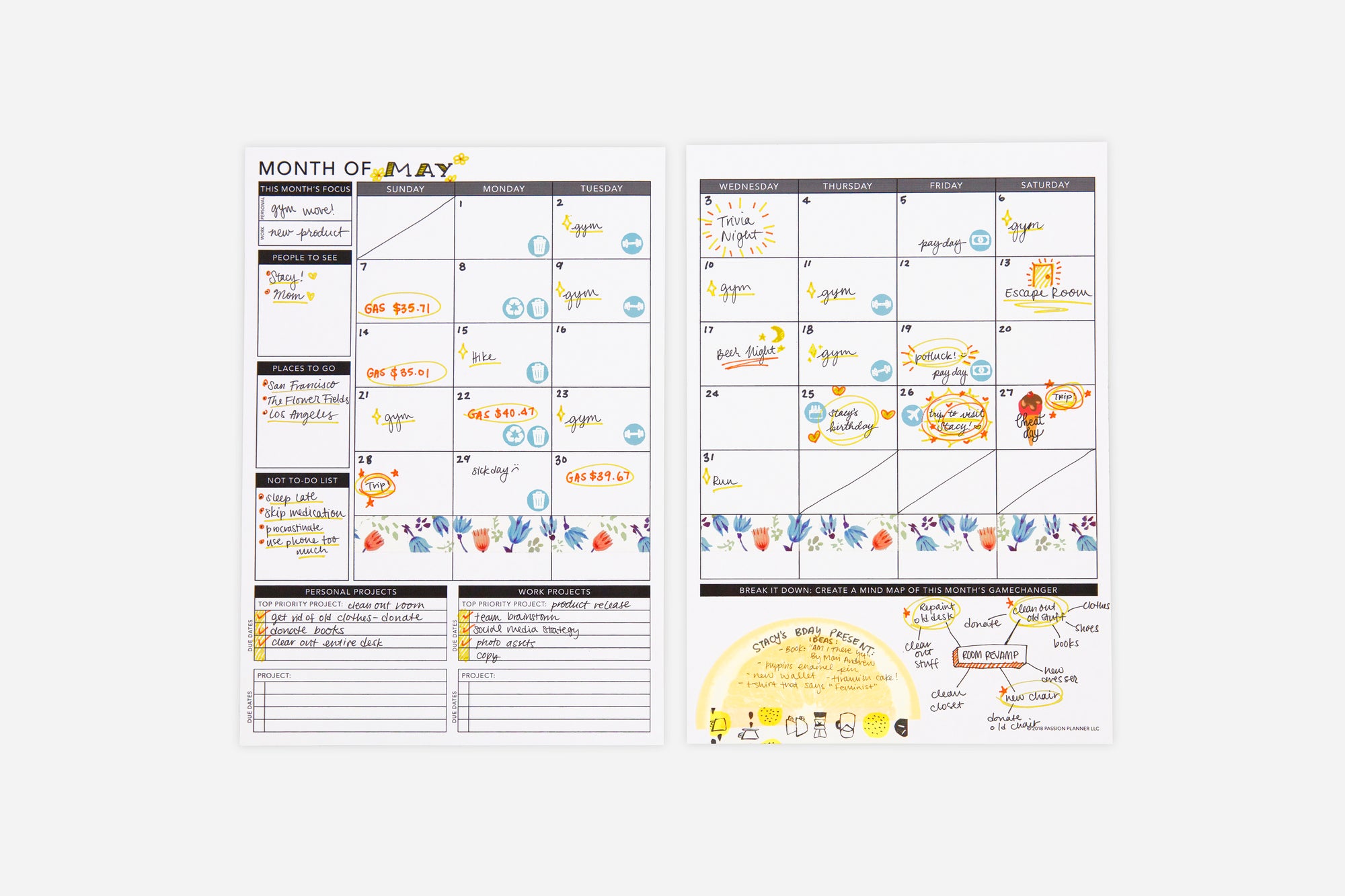 Undated Monthly Layout - Passion Planner