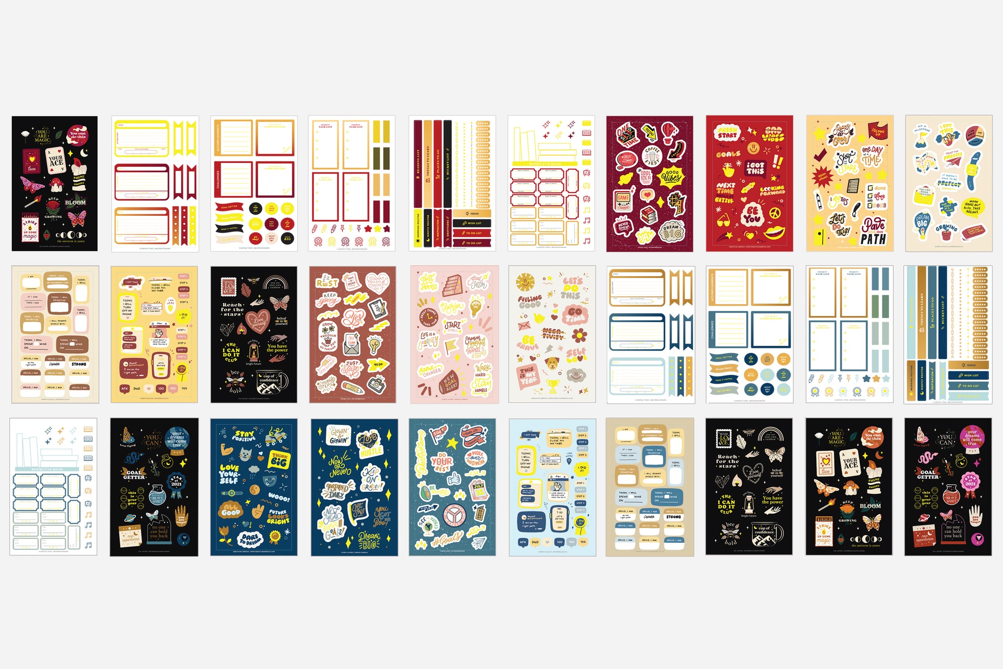 Digital New Year New Goals Sticker Book - Passion Planner